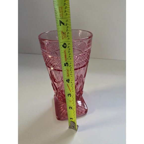 Vintage Pink Imperial Cape Cod Iced Tea Depression Glass Diamond & Oval Pattern - Picture 7 of 7